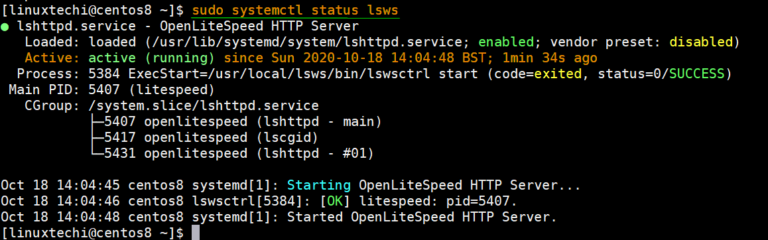 如何在CentOS 8 / RHEL 8上安装OpenLiteSpeed Web服务器
